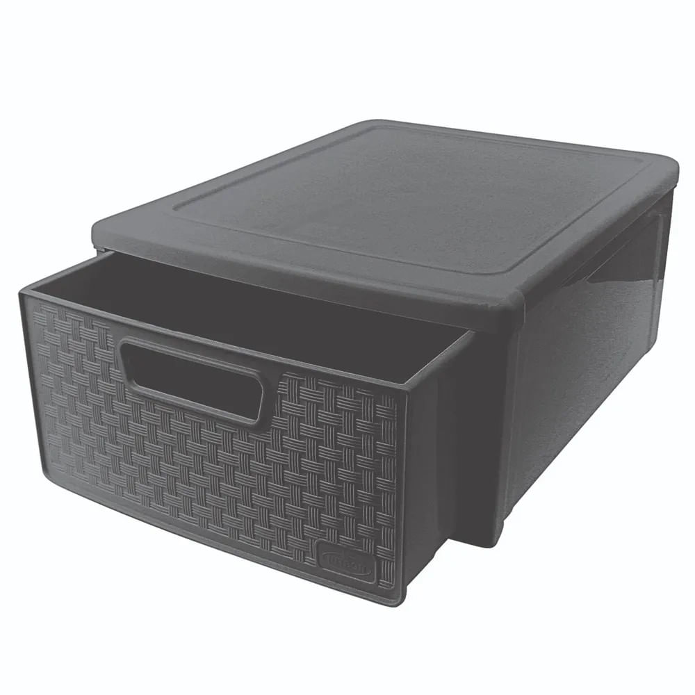 Gaveteiro Modular Rattan Preto Nitron