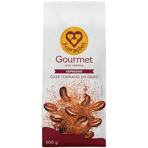 Café Torrado em Grãos, Espresso Gourmet, 500g, 3 Corações - PT 1 UN