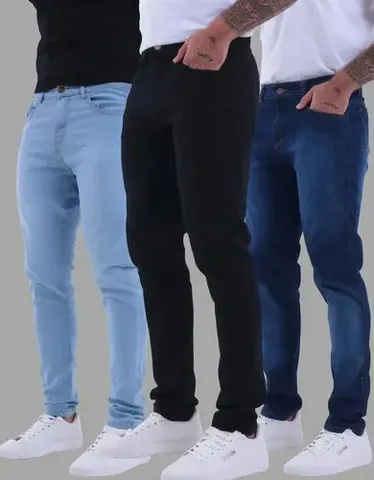 Kit 3 Calças Jeans Masculina Com Elastano