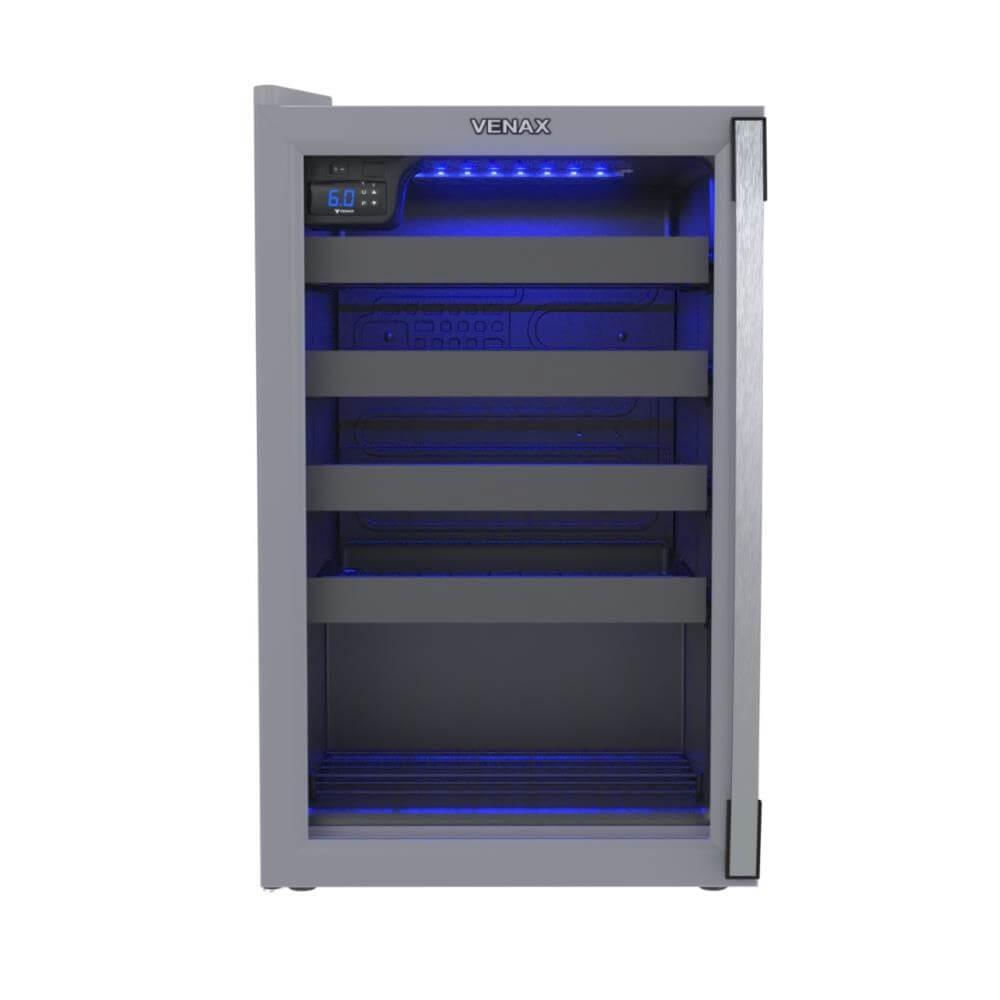Adega Venax Piubella 24 Garrafas Porta Invertida Cinza - 220V