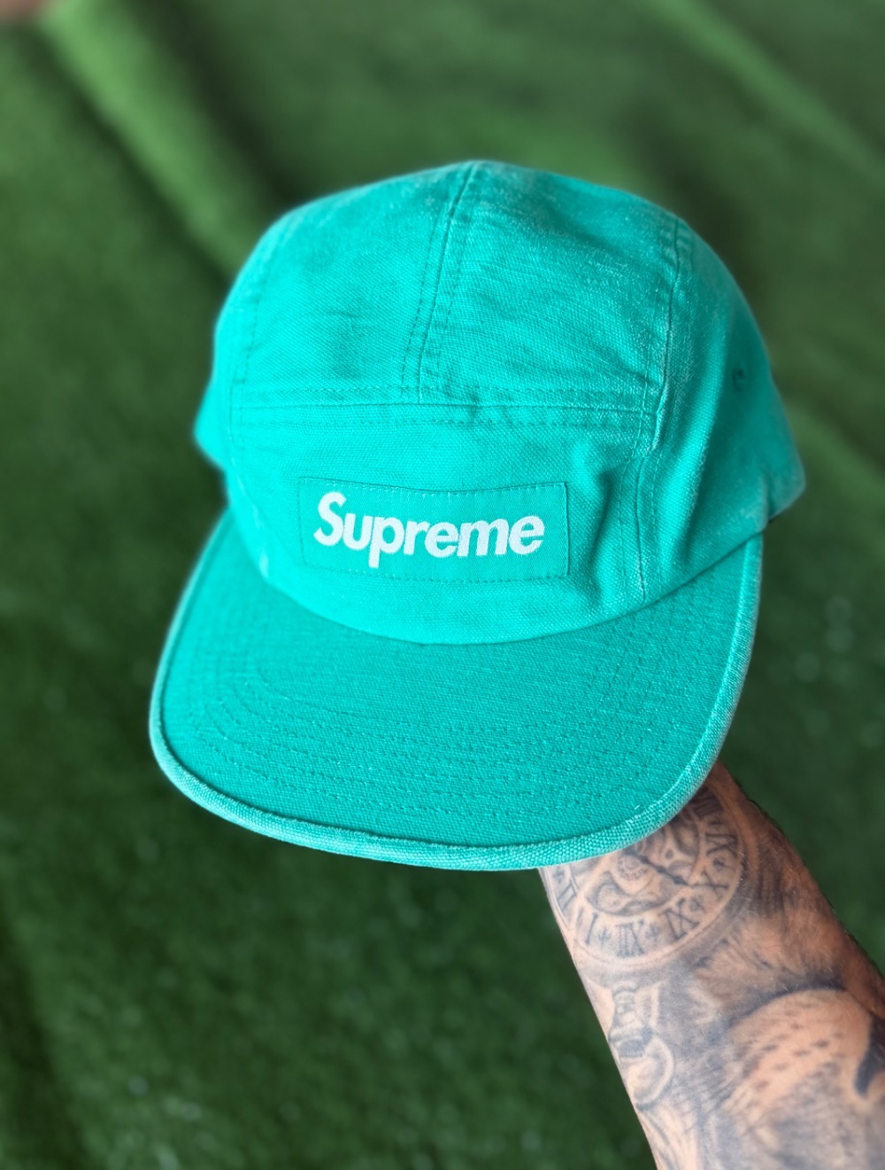 Boné Supreme Canvas Camp Cap Teal SS26-W11 — Único, Novo