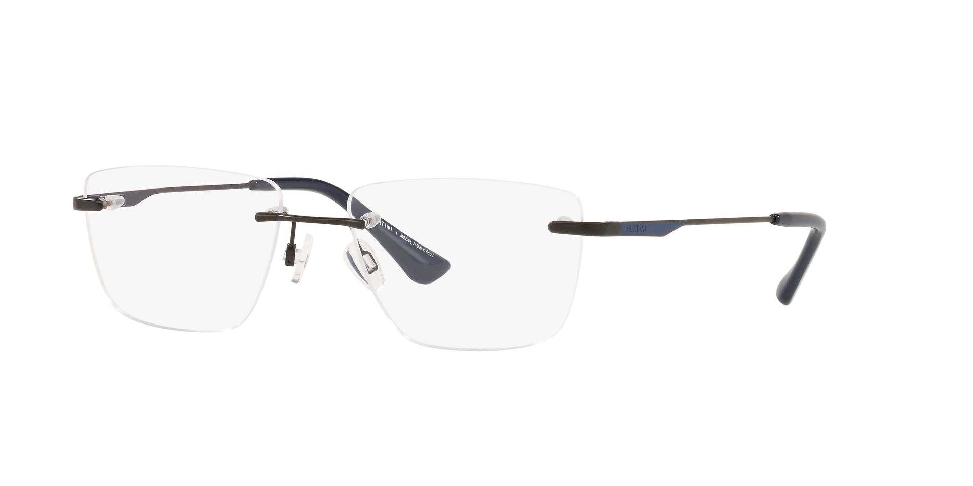 Foto 2 de Kit Óculos de Grau Masculino Platini Retangular P91188 Cor Preto com Lente Filtro Azul
