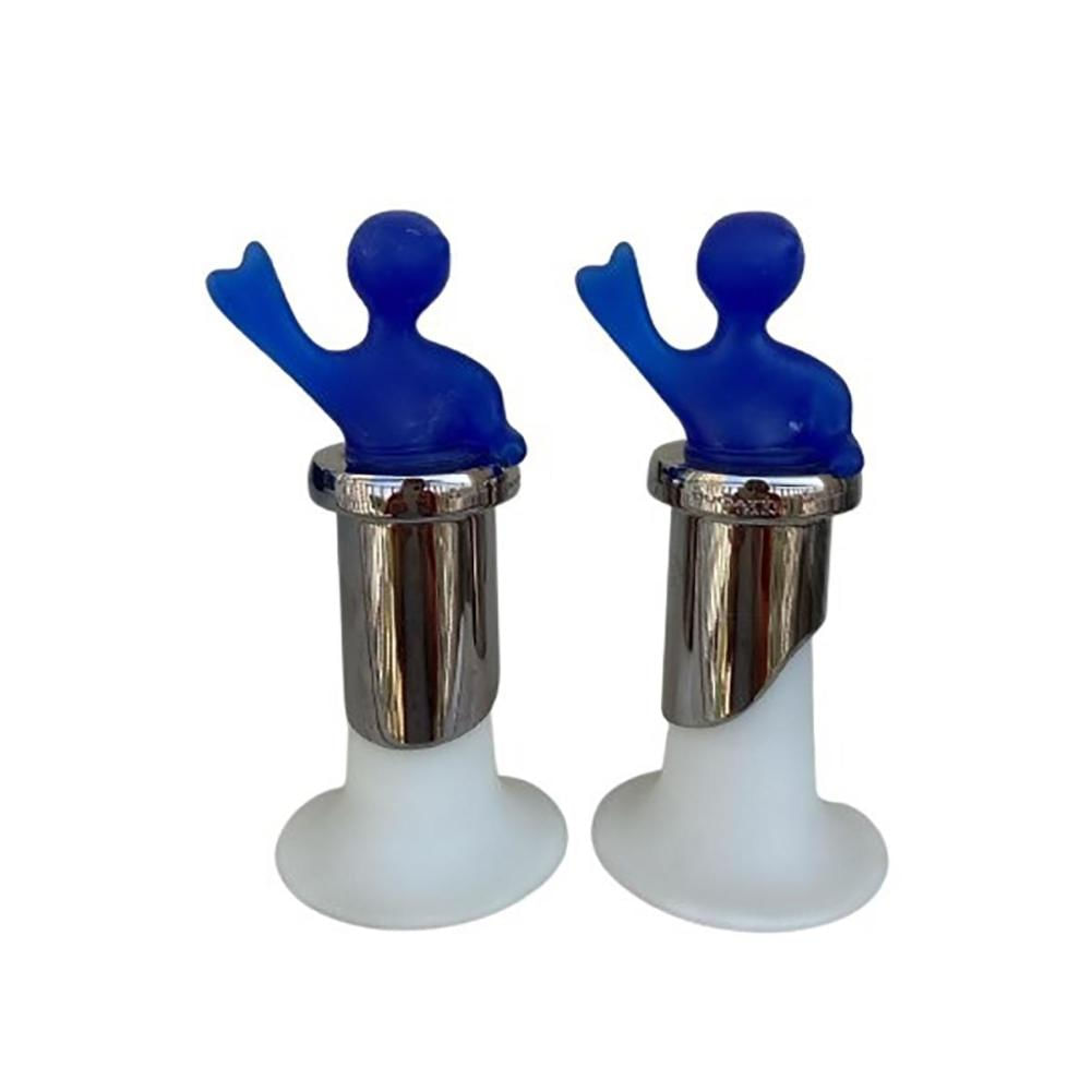 Foto 3 de Conjunto de 2 Tampas Rolha Vinho Champagne Azul Bugatti