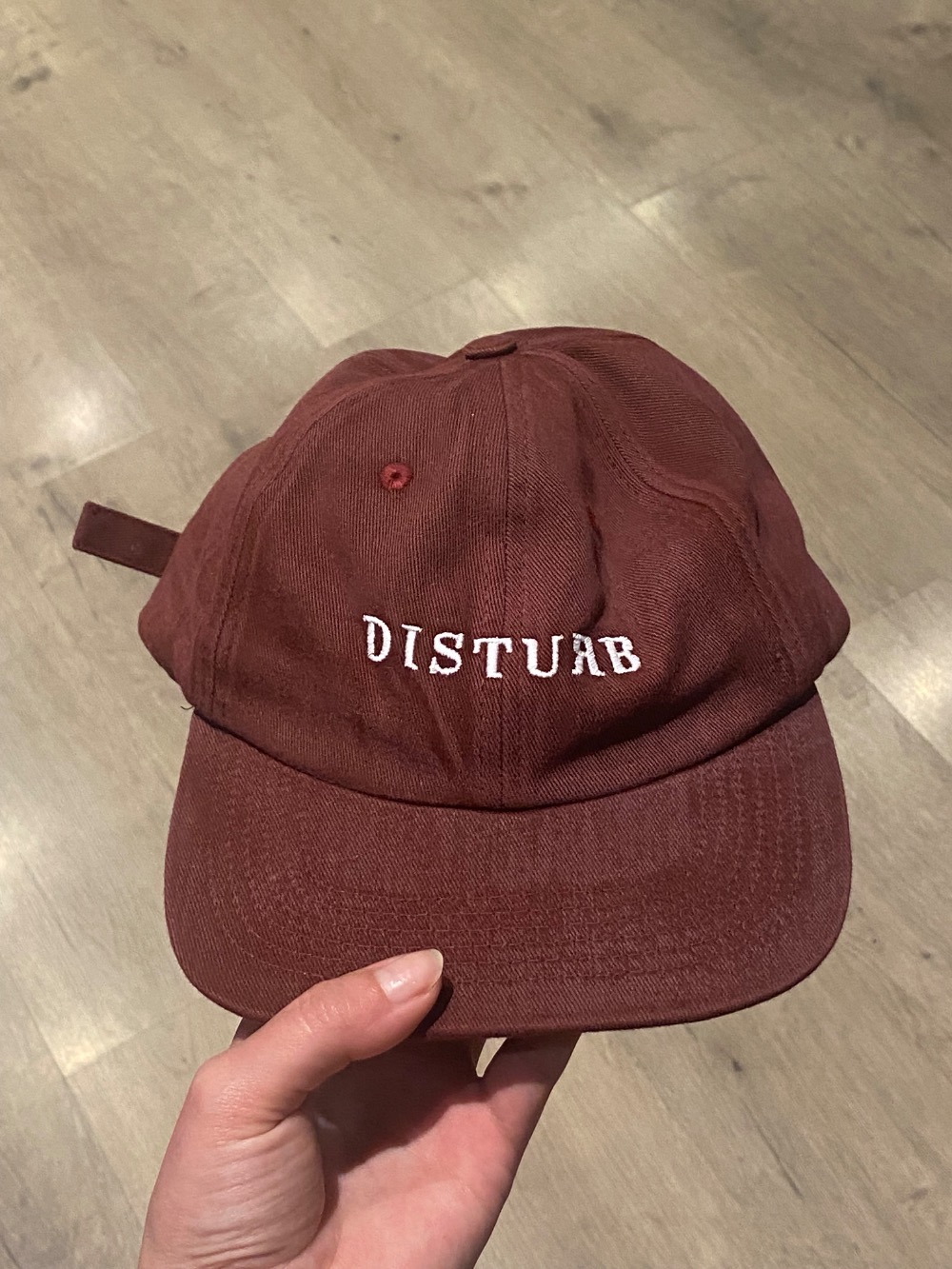 Boné Disturb 6 Panel Logo Washed Burgundy — Único, Novo