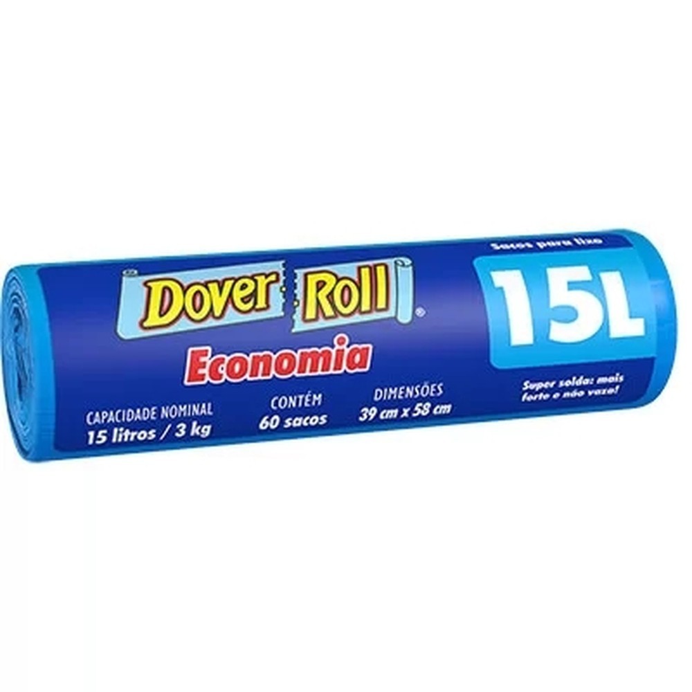 Saco P/ Lixo 15L Dover Roll Economia Azul
