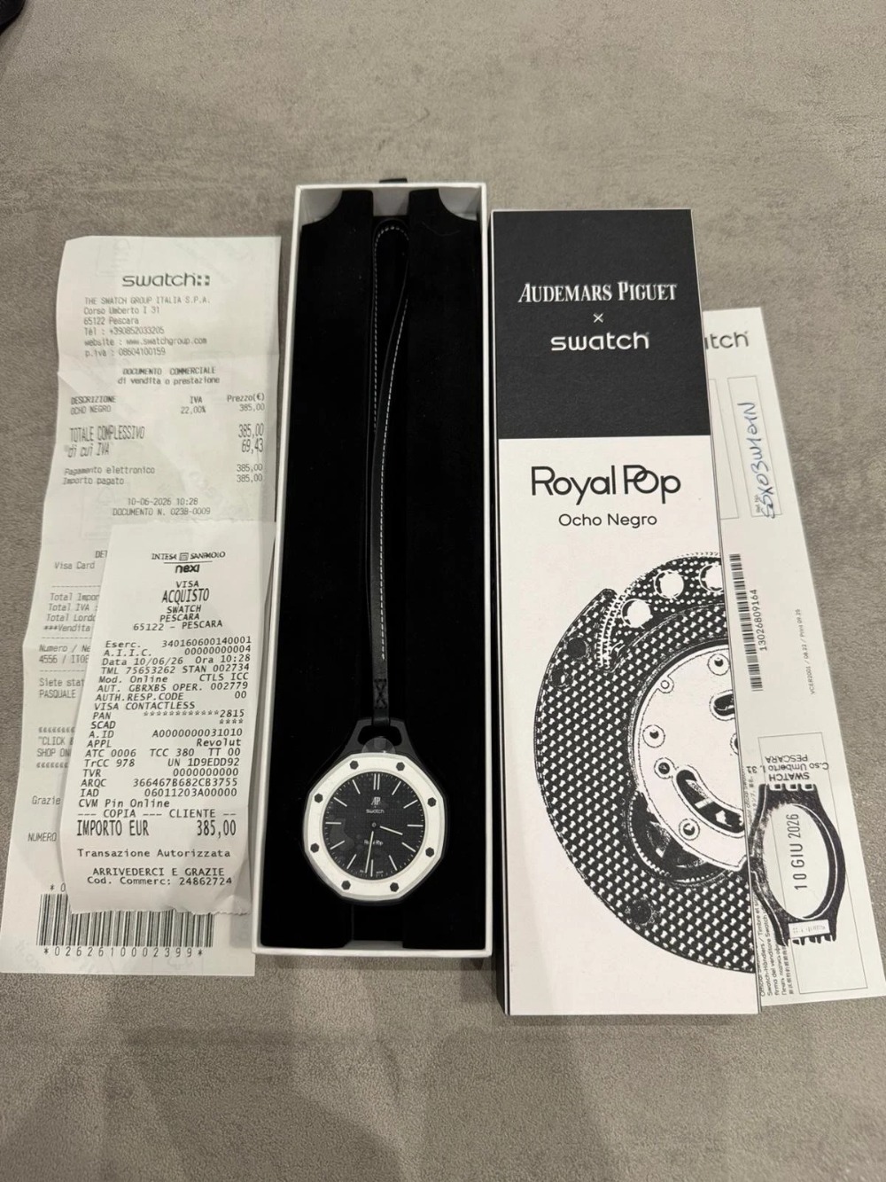 Audemars Piguet x Swatch Relógio Royal Pop OCHO NEGRO 40 mm — Único, Novo