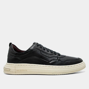 Tênis Couro Democrata Denim Jake Masculino - Preto