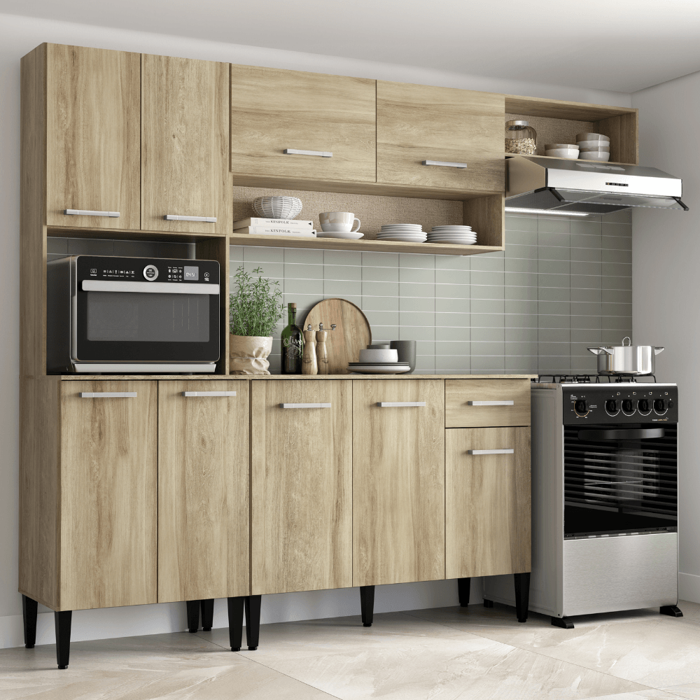 Armário Cozinha Compacta Arizona Smart Carvalho Carraro