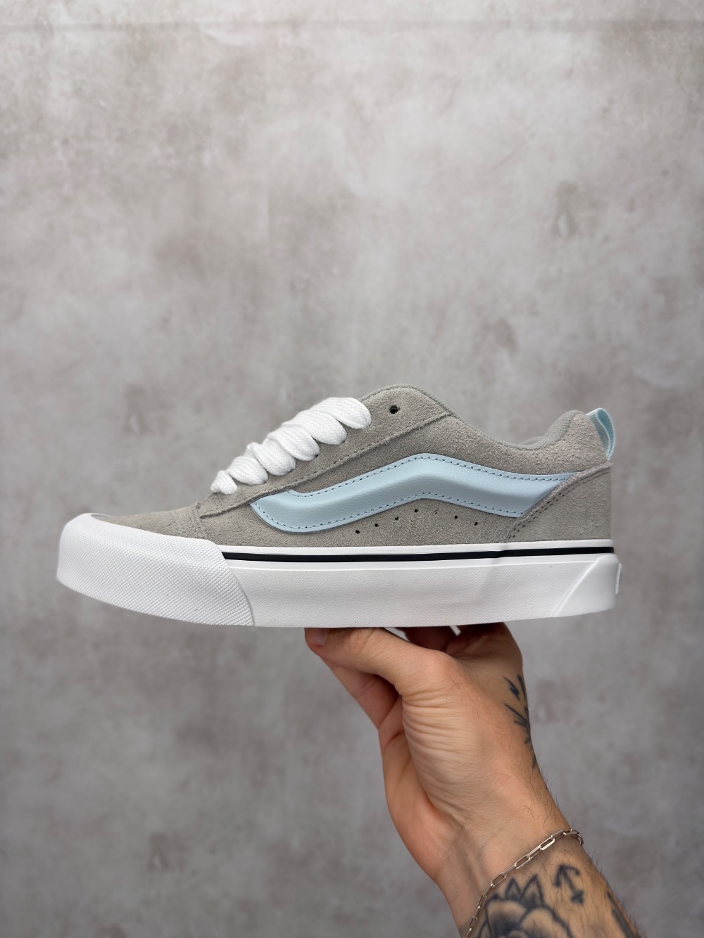 Vans Knu Skool Pop Sidestripe Gray Blue — 35 / 36 / 37 / 38, Novo