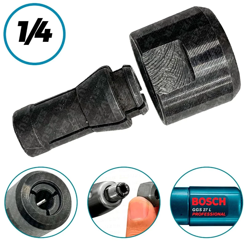 KIT Pinça 1/4 + porca Retifica Bosch GGS28L CÓD 1619P10662 1619P09252