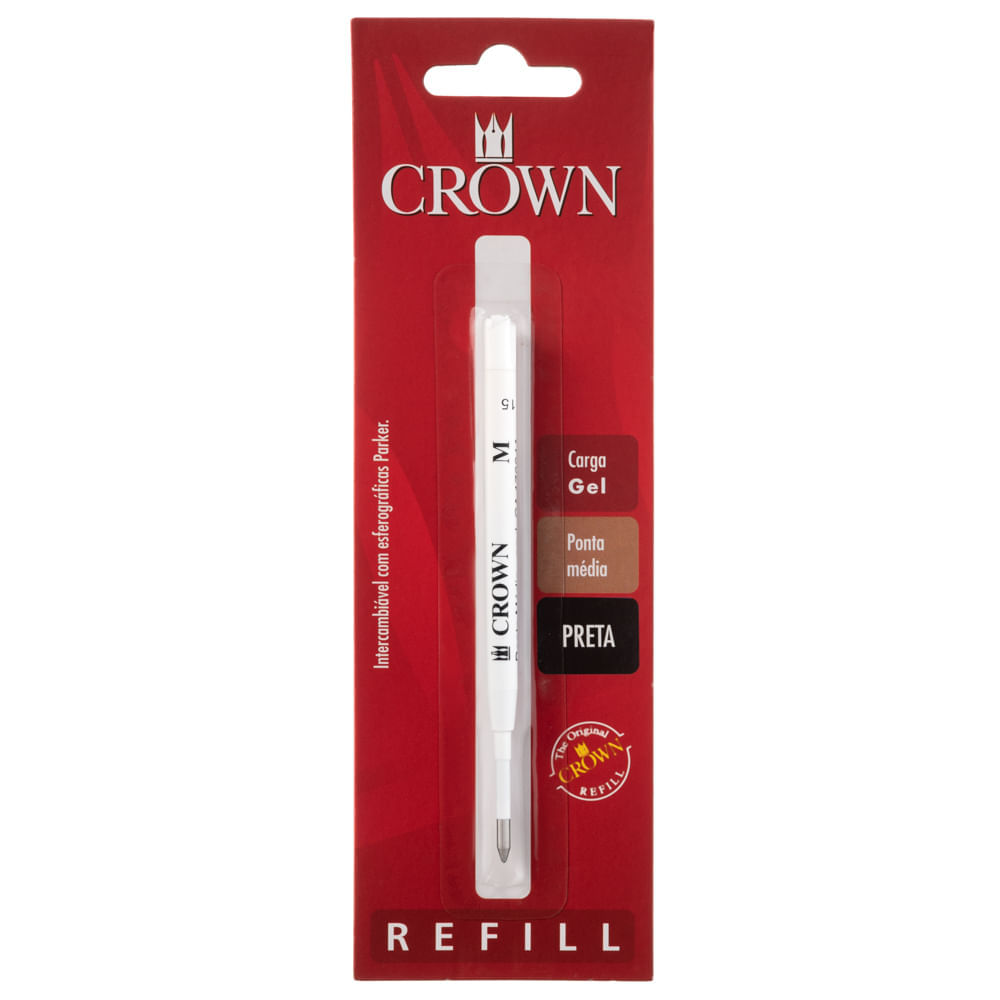 CARGA CROWN ESFEROGRAFICA GEL TIPO PARKER | CA17004 - Preta