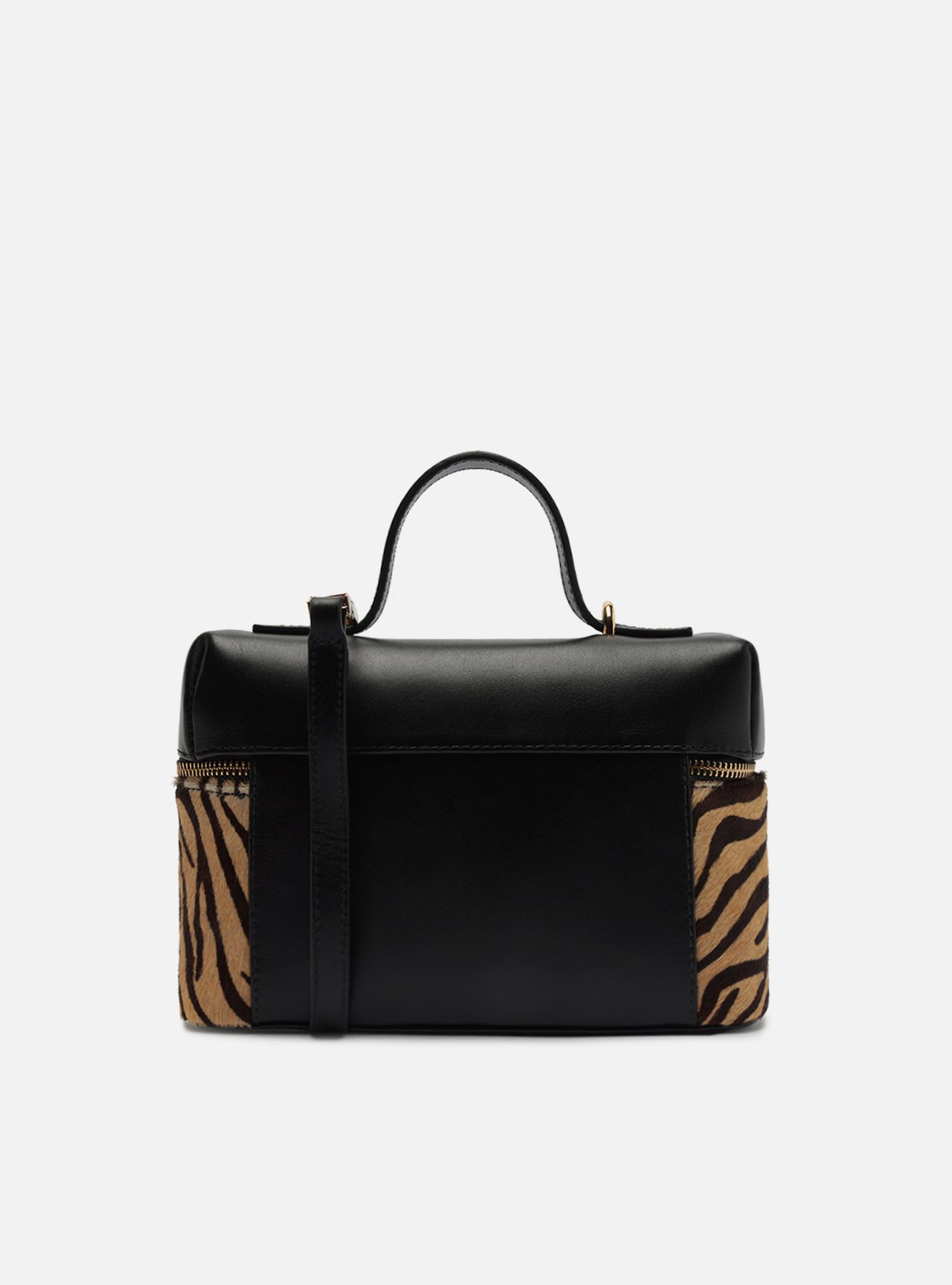 Foto 3 de Bolsa Tiracolo Animal Print Couro Média