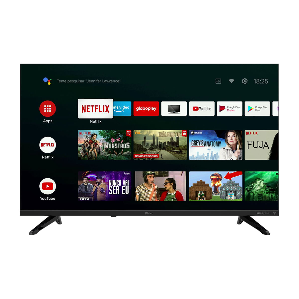 Smart TV 40 Philco LED Android TV Dolby Audio PTV40E30AGSF Bivolt