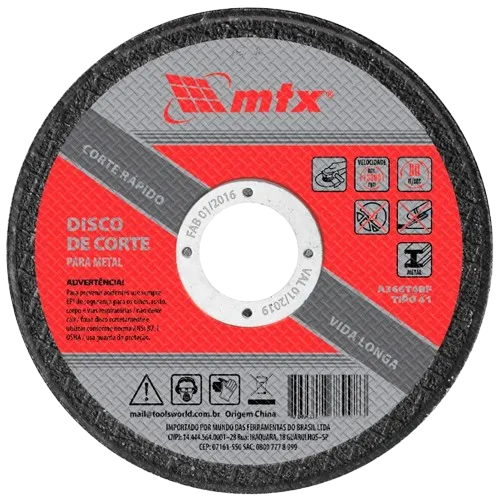 DISCO CORTE METAL 180 X 1,6 X 22MM -MTX