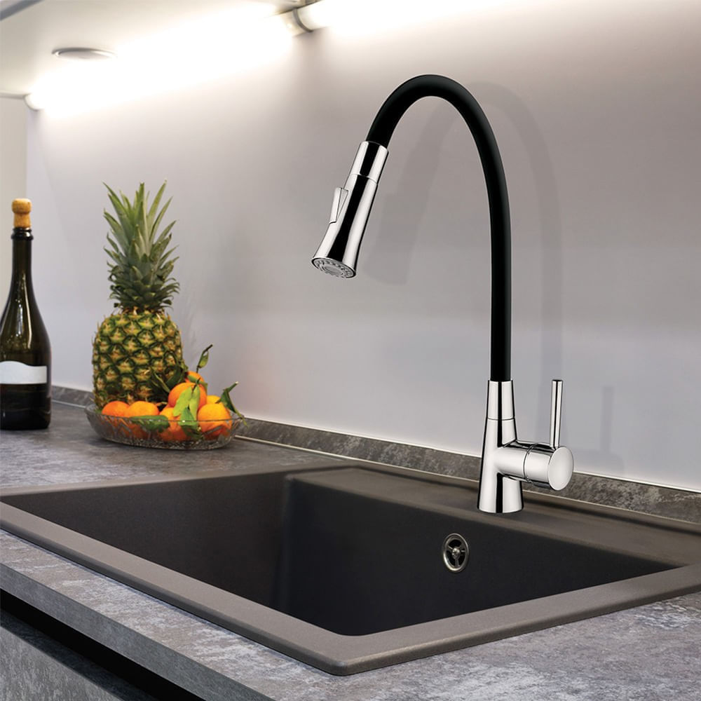 Monocomando Cozinha Preto 2257 B27 Loren Flex Lorenzetti