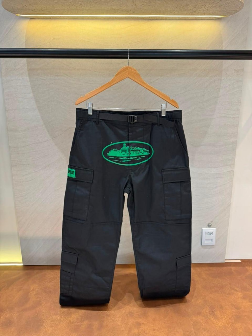 Calça Corteiz Cargo Mula Guerillaz Black Green — XG, Novo