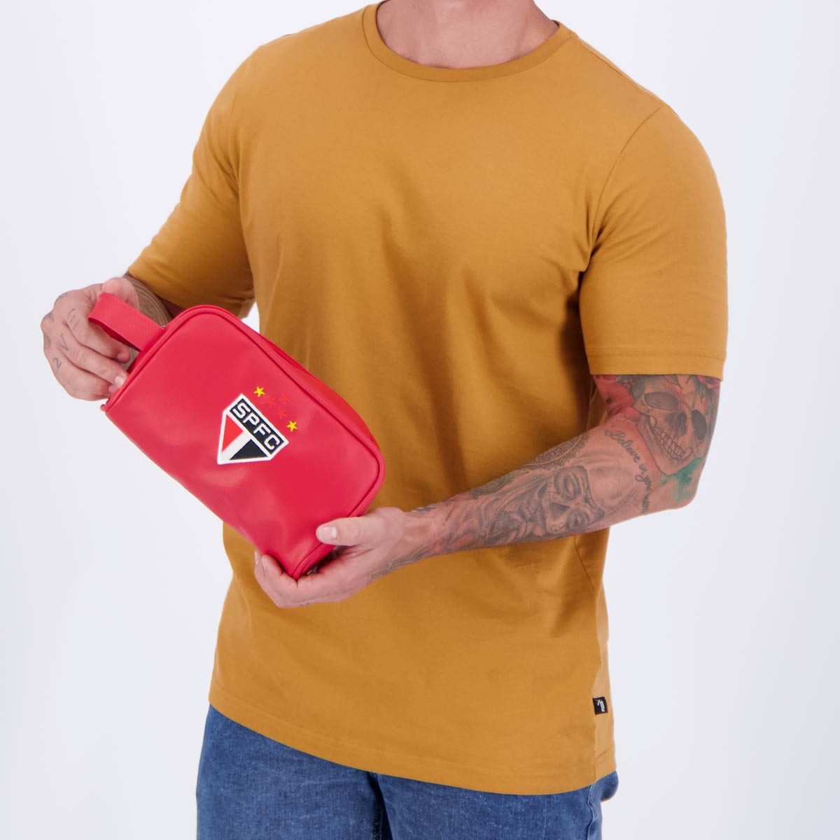 Necessaire São Paulo Courino Vermelha