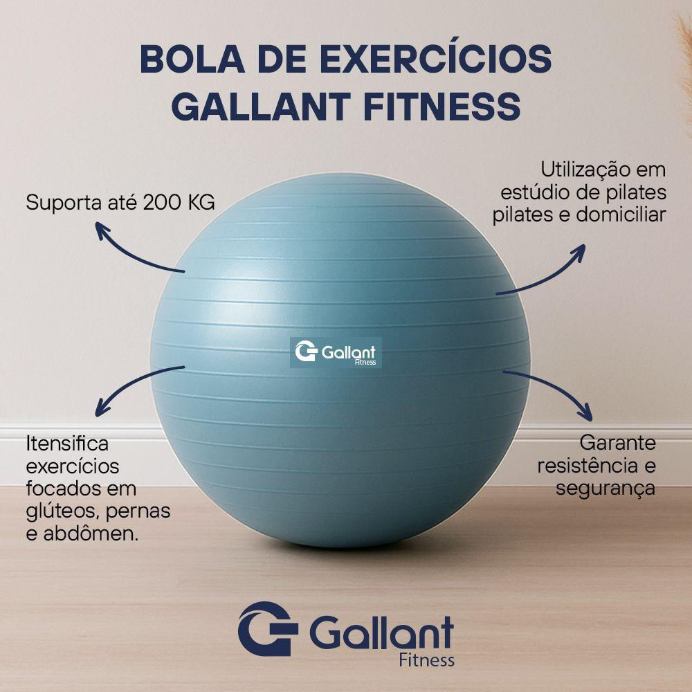 Foto 2 de Bola de Pilates 65cm Yoga e Abdominal Com Bomba Gallant (GBP65AECBA-AZ)