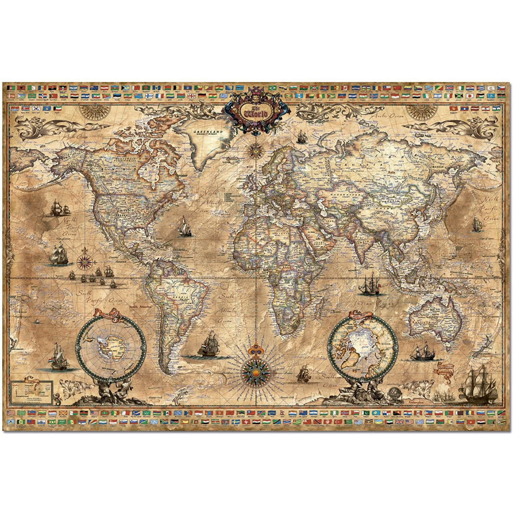 Puzzle 1000 peças Mapa do Mundo - Educa 15159
