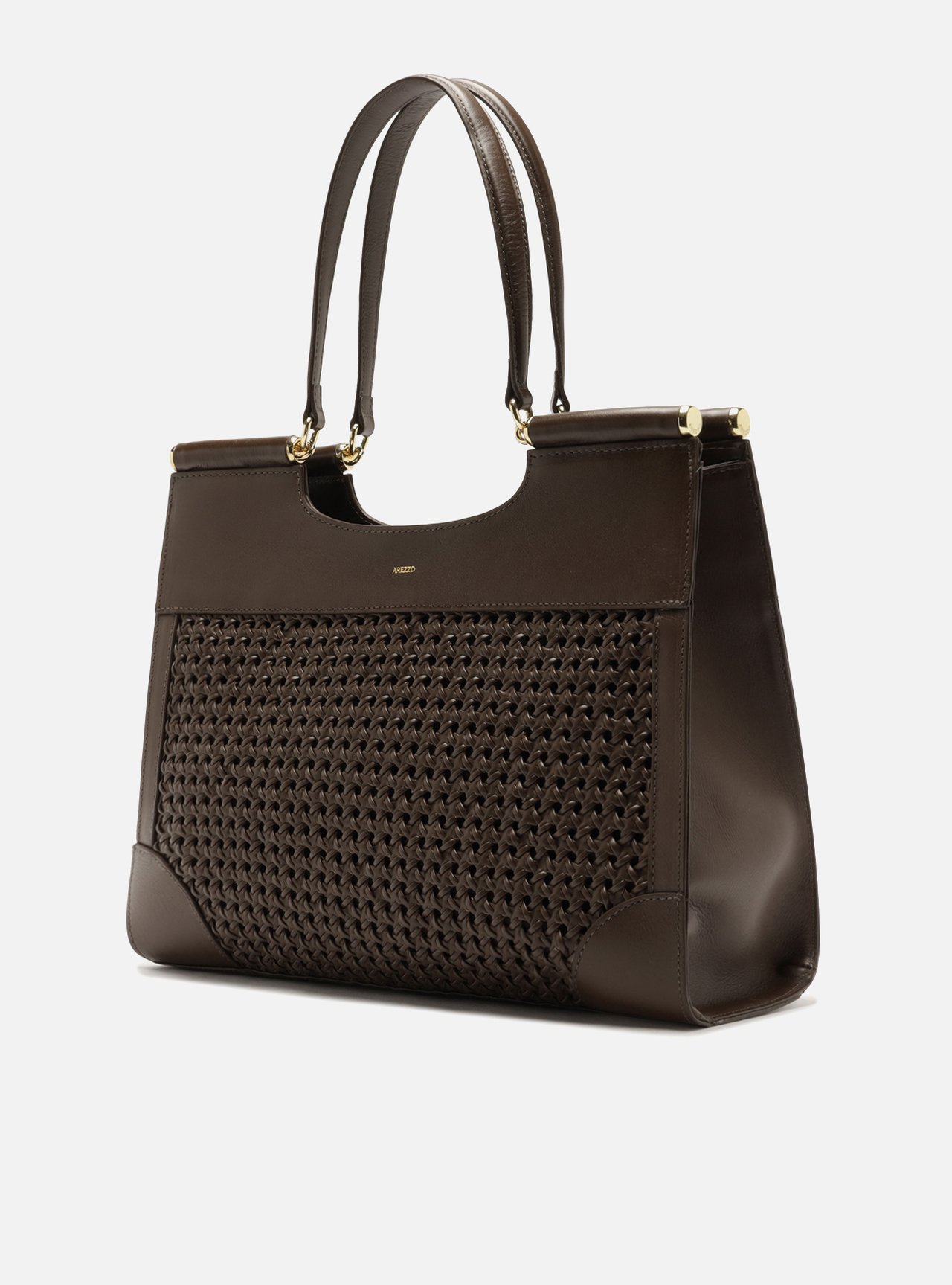 Foto 2 de Bolsa Shopping Marrom Couro Grande