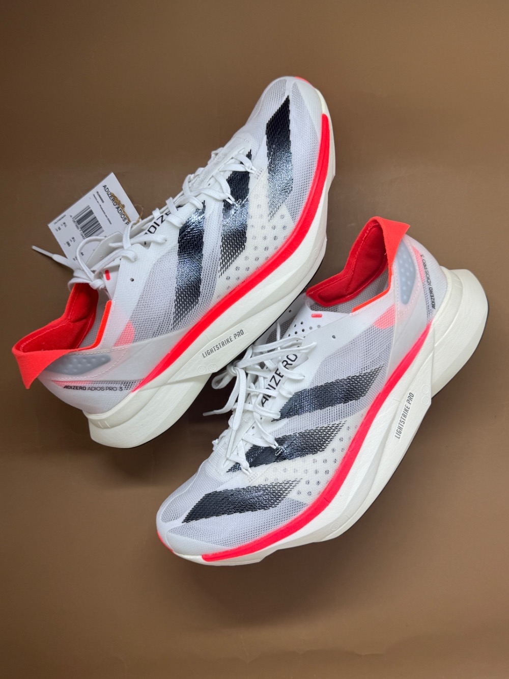 adidas Adizero Adios Pro 3 Cloud White Core Black Solar Red — 42, Novo