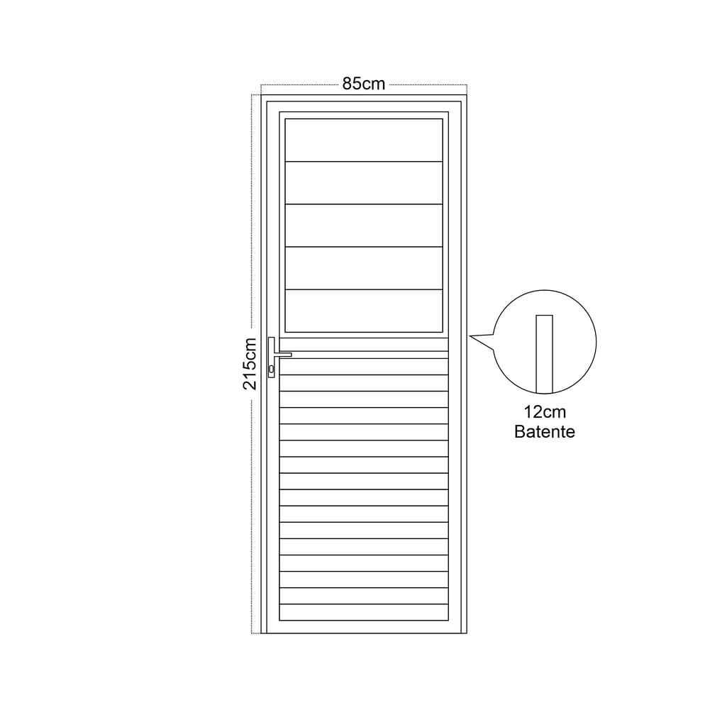 Porta Laminada Bascula 215X85Cm Req60 Aço Esquerda Minasul Mgm