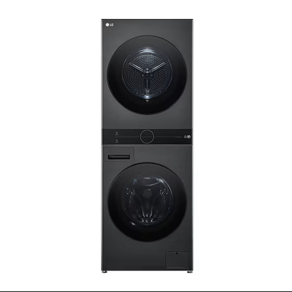LAVADORA E SECADORA LG WASHTOWER 14KG COM IA EM AÇO INOX BLACK 127V WK14BS6