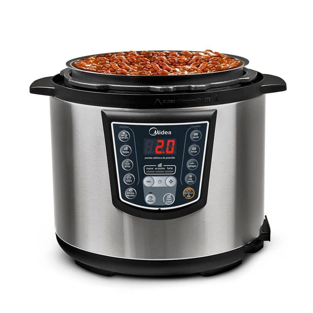 Foto 5 de Panela de Pressão Elétrica Digital Midea PPA72 6L Inox com Timer Programável 220V