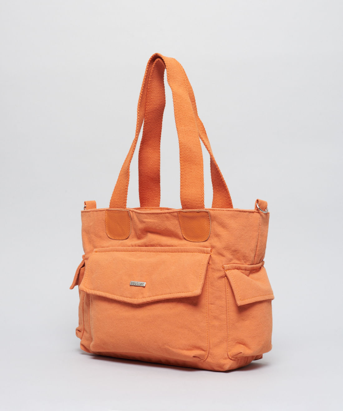 Foto 3 de Bolsa m Lona Luisa - Tangerina