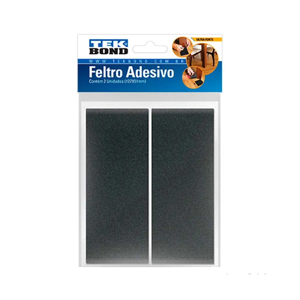 FELTRO RETANG 127X51 PRETO TEKBOND