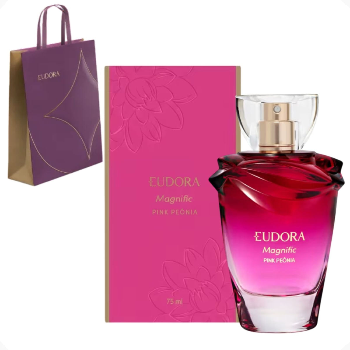 Presente Desodorante Colônia Magnific Pink Peônia Fragrância Feminina Marcant — Presente Desodorante Colônia Magnific Pink Peônia Fragrância Feminina Marcante Floral Gourmand Eudor