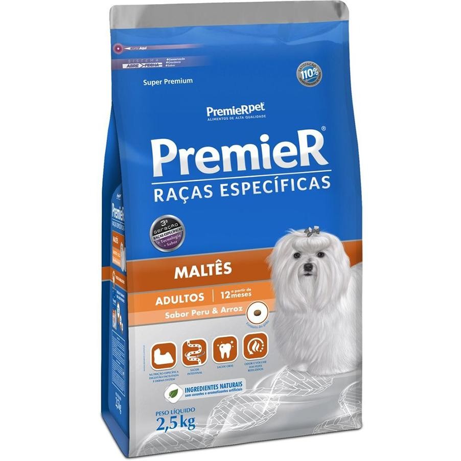 Ração Premier Cães Raças Específicas Maltês Peru/Arroz 2.5Kg