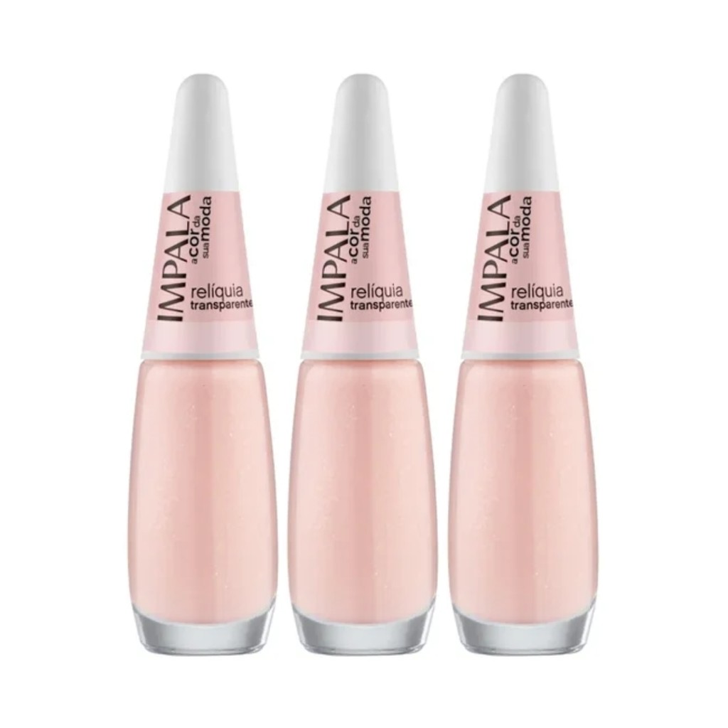 Kit 3 Esmalte Impala A Cor Da Moda Relíquia Transparente