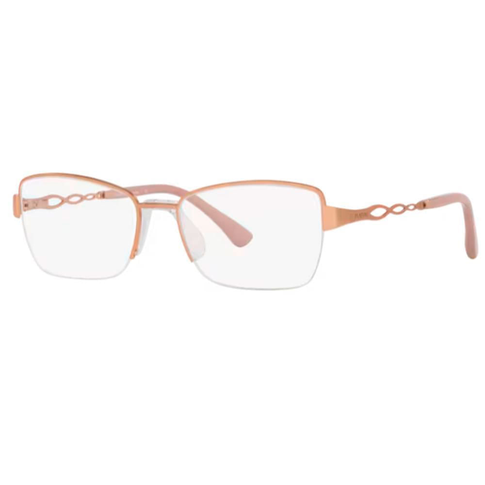 Armação de Óculos de Grau Feminina Platini Borboleta P91224 Rose Gold