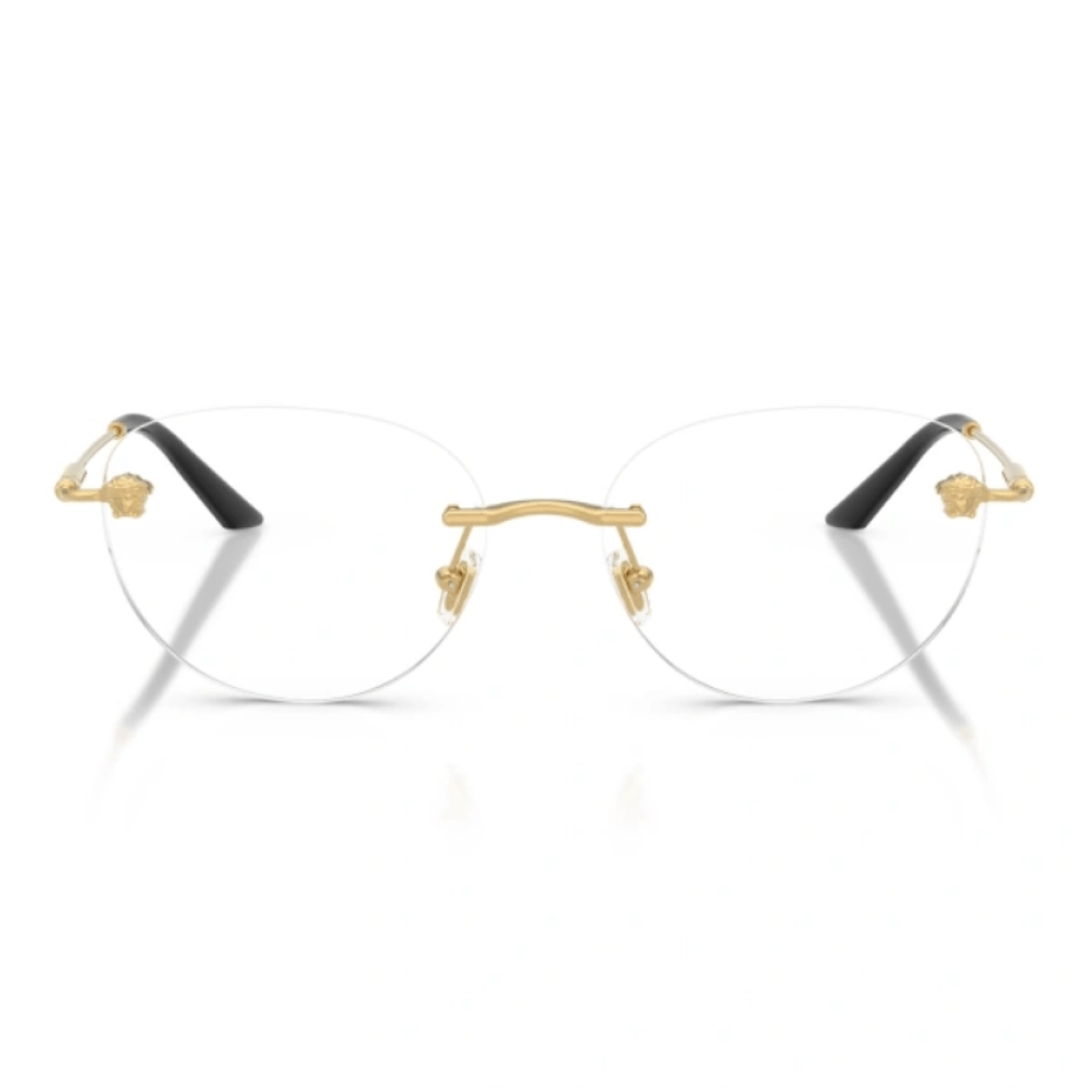 Armação de Óculos de Grau Versace VE1305 Feminino Redondo Metal Dourado