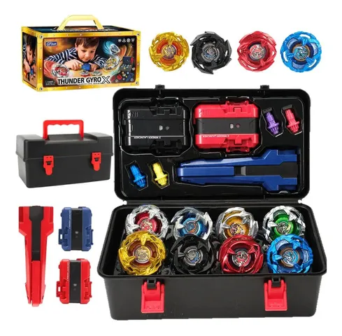 Kit Completo 8 Pião Blade Batalha Lançador
