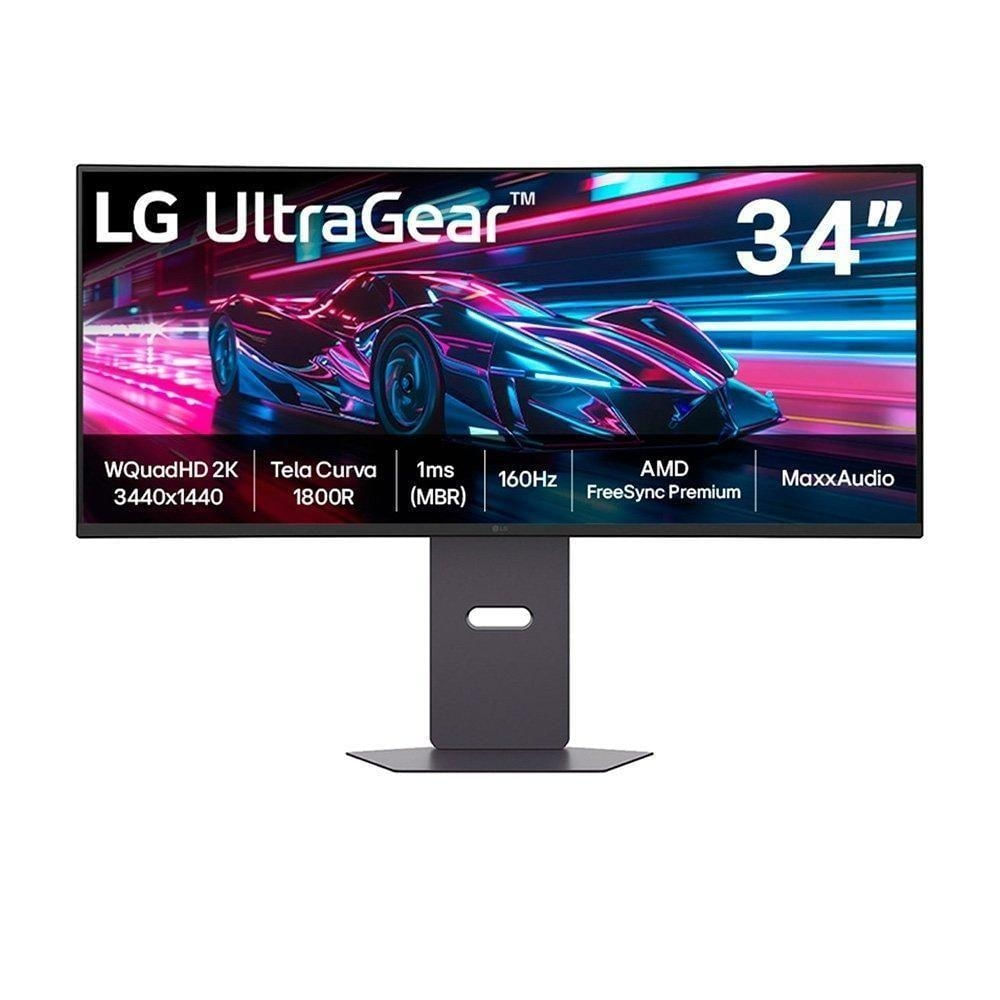 Monitor Gamer Ultragear Curvo 34" 2K Ultrawide 160Hz 1ms 3200:1 HDR10 Freesync 34G600A-B LG