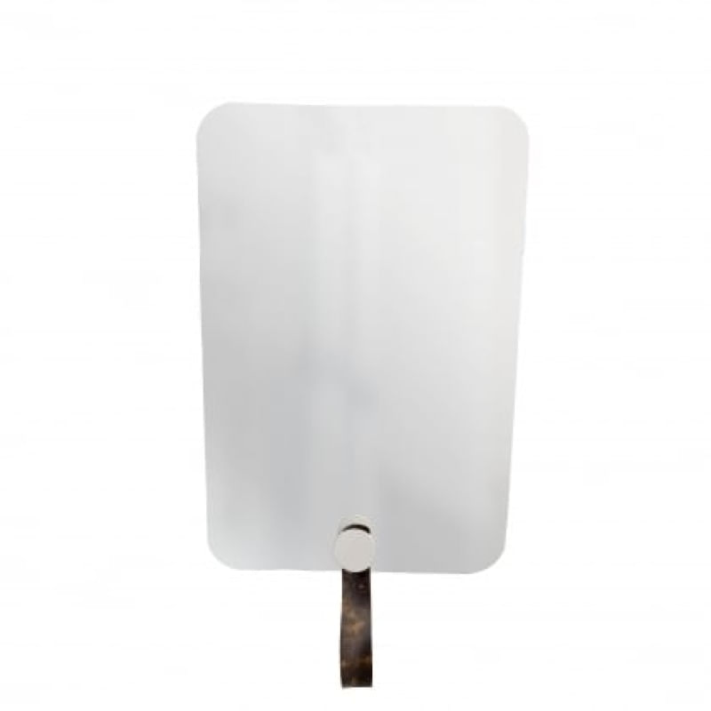 Espelho Funcional Hook Branco Alça Corino 60x40 cm Retangular Alça Corino Rajada