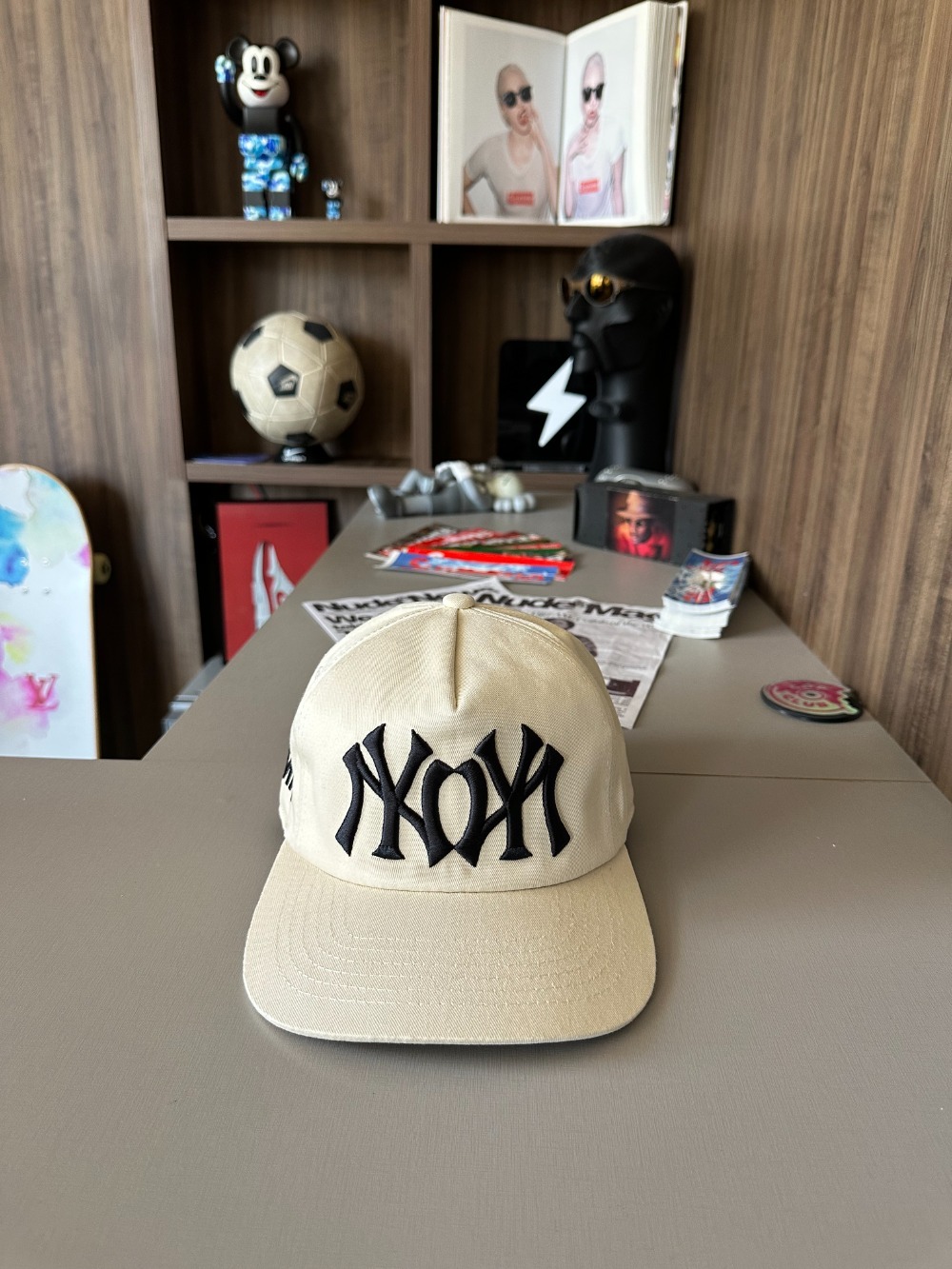 Boné oMA Studios NY NY Hat Cream Black — Único, Novo