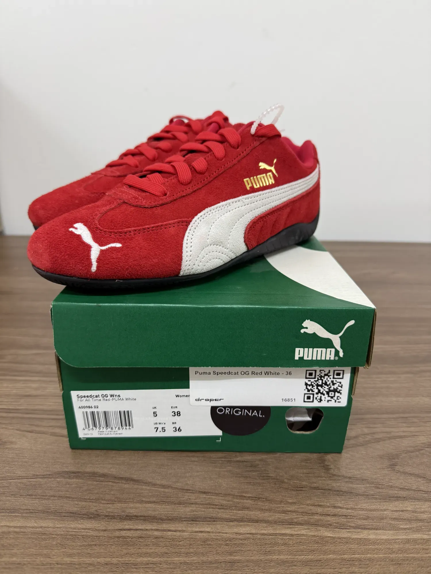 Puma Speedcat OG Red White — 36, Novo