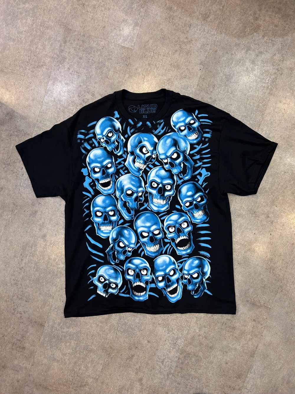Camisa Liquid Blue Skull Pile Blue — G / XG, Novo