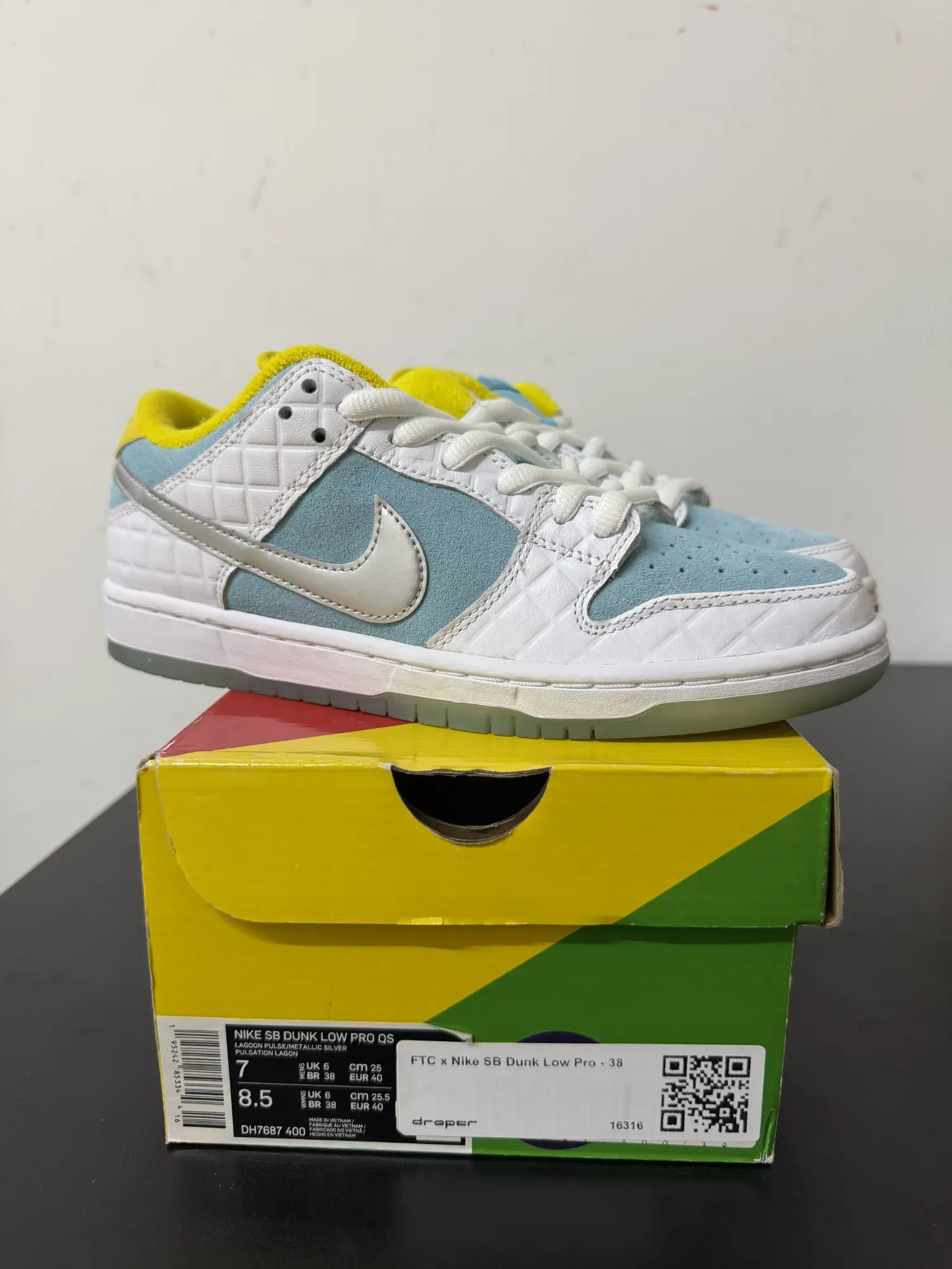 FTC x Nike SB Dunk Low Pro — 38, Novo