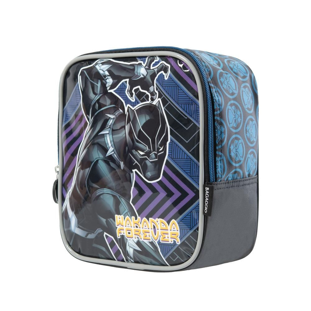 Foto 2 de Lancheira Escolar Masculina Marvel Pantera Negra U / Azul