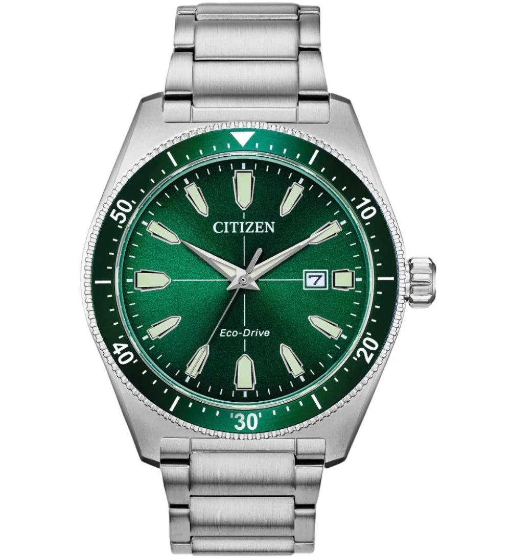 Relógio Citizen Brycen Green Dial 100M 43 mm — Único, Novo