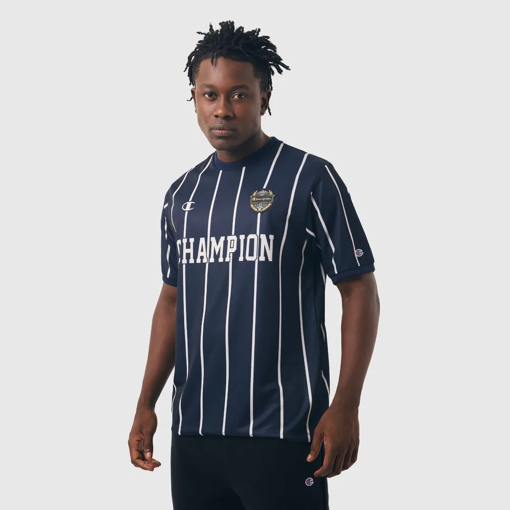 Camiseta Champion Jersey Athletic Football Stripes Vintage Navy — P / M / G / XG, Novo