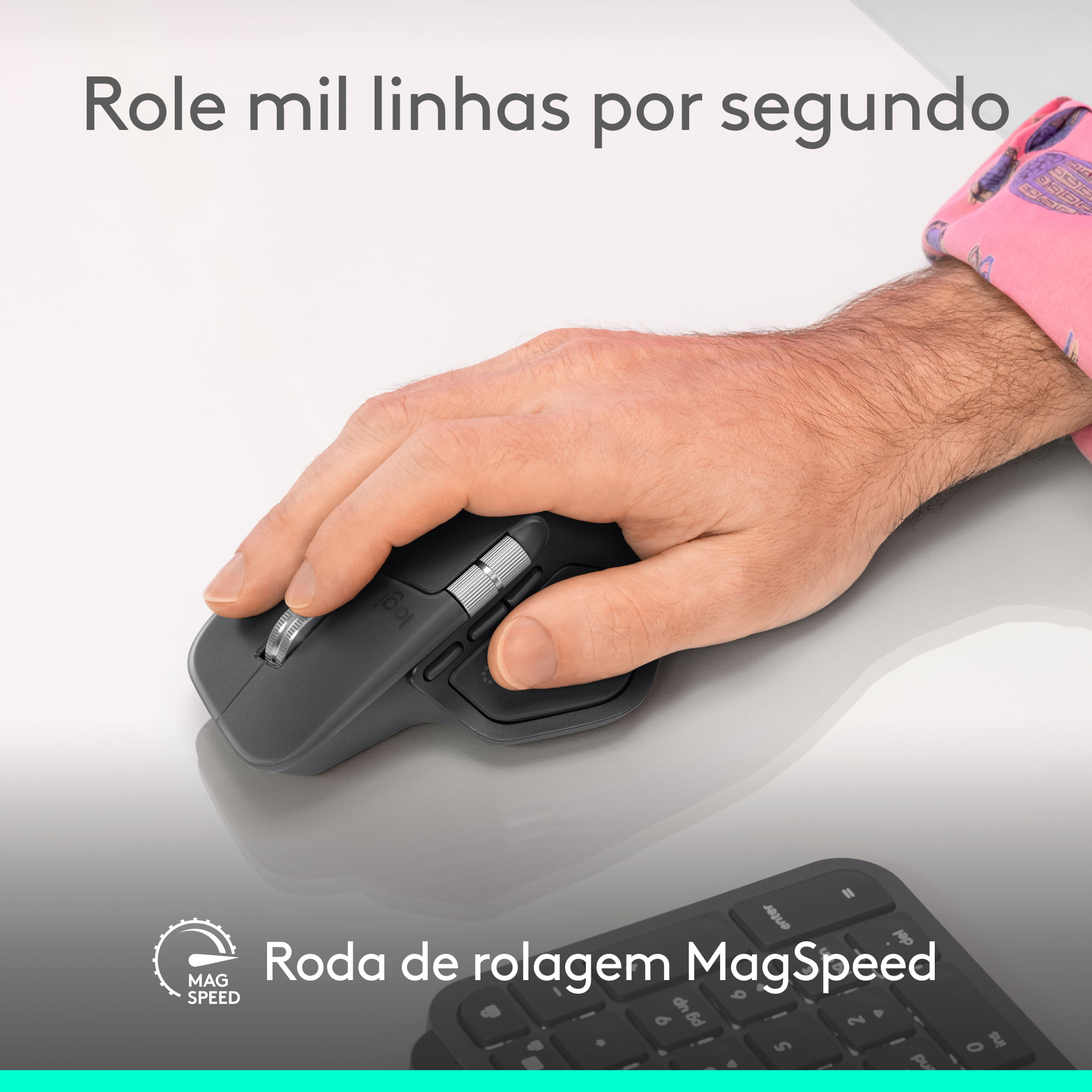 Foto 4 de Mouse sem Fio Logitech MX Master 4 com Feedback Tátil, Alto Desempenho e Conexão USB-C/Bluetooth - Grafite