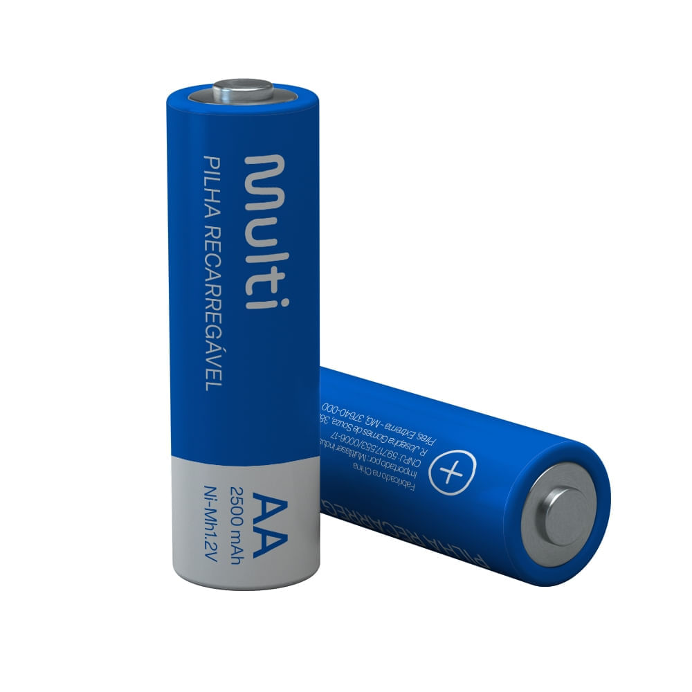 Foto 2 de Pilhas Recarregáveis AA 2500Mah Com 2 Unidades Multi - CB053 CB053