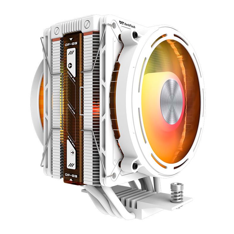 Foto 5 de Cooler Para Processador Aigo DarkFlash E400, ARGB, 2x120mm, Branco, E400-DUAL-WH
