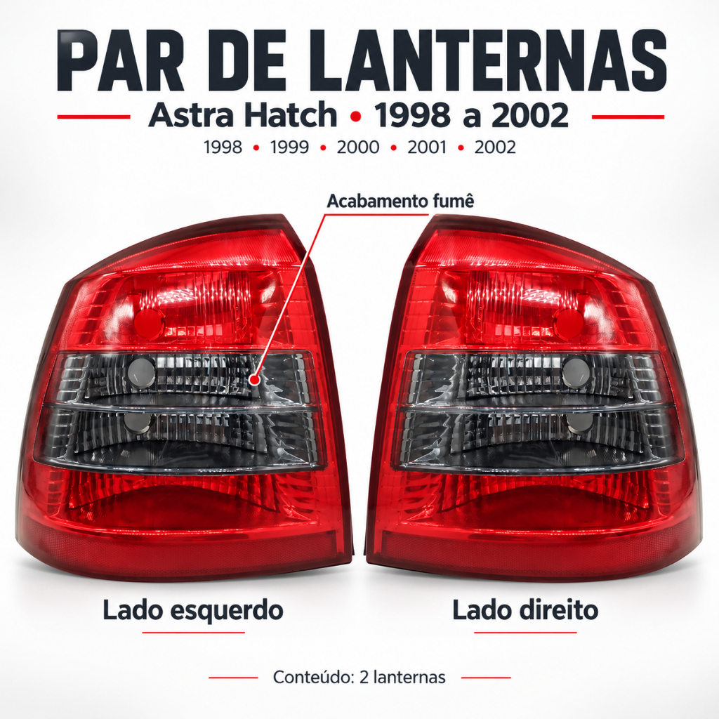 Foto 2 de Par Lanterna Astra Hatch 98 99 00 01 02 Fume