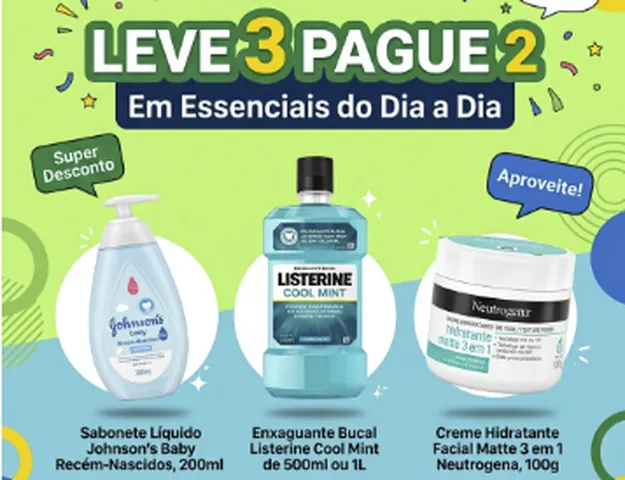 Leve 3 Pague 2 em Itens da J&J